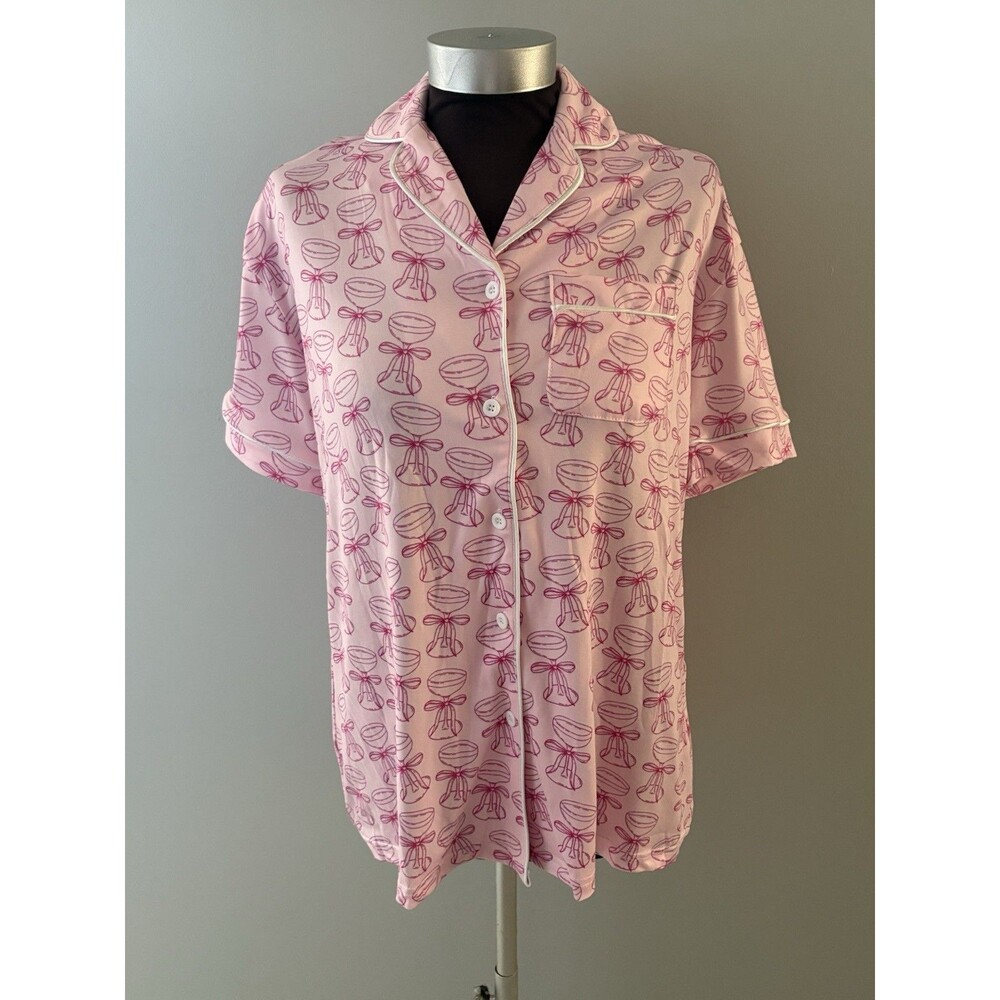Benny + Co by Kenzkustomz Bamboo Pajama Top M Pink Champagne Soft Cozy Bridal